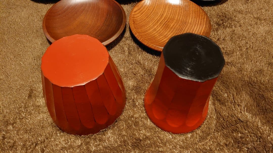 輪島塗　漆器　盃　高杯　茶托　セット　７客