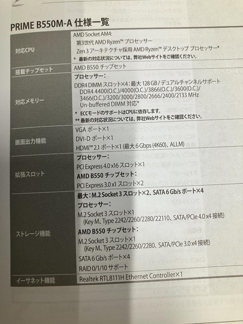 ASUS マザーボード PRIME B550M-A マイクロATX AM4