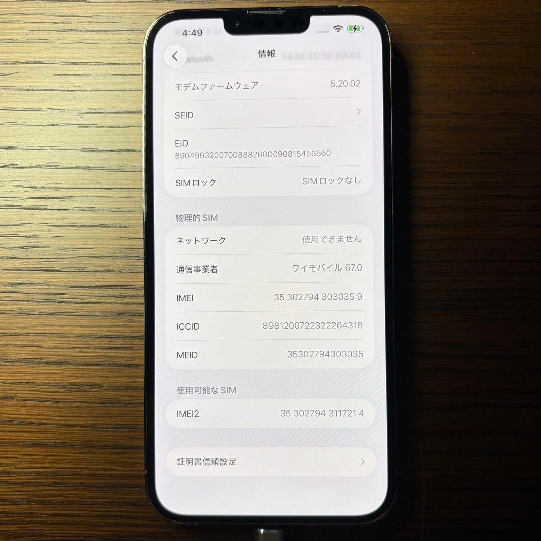 iPhone 13 Pro Max Gold 本体 背面ひび割れ