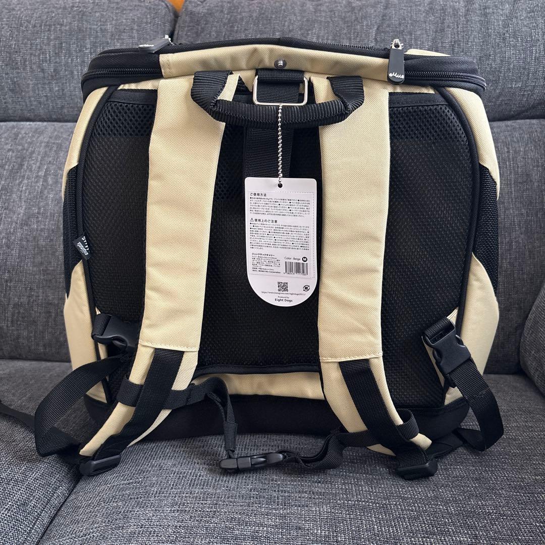 新品eMusベージュ 犬 猫 キャリーバッグ Mサイズ