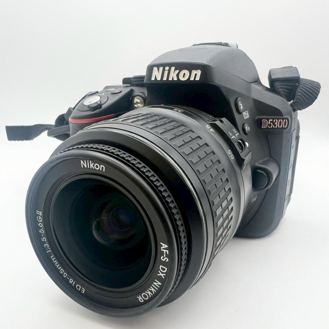 【完動品】Nikon D5300 デジタル一眼 ブラック レンズキット 動作確認