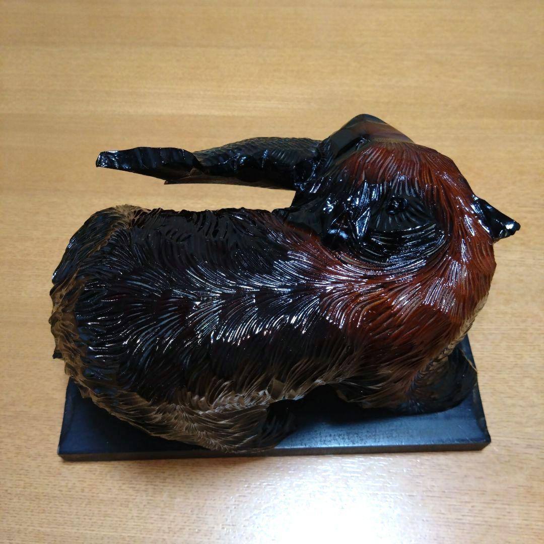 ◆鮭を咥えた熊の置物◆木彫り◆北海道民芸品◆伝統工芸品◆昭和レトロ◆ビンテージ
