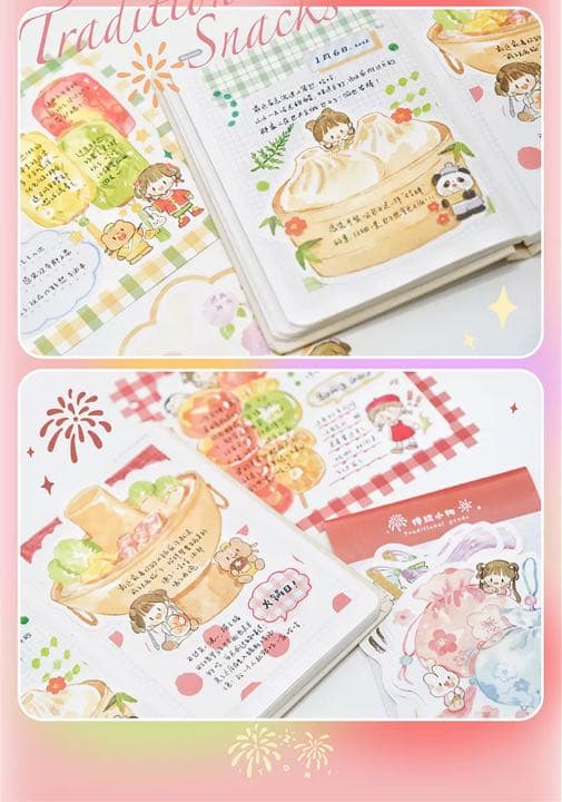 新作★molinta お祭り&食べ物 ダイカットメモ 2種類セット