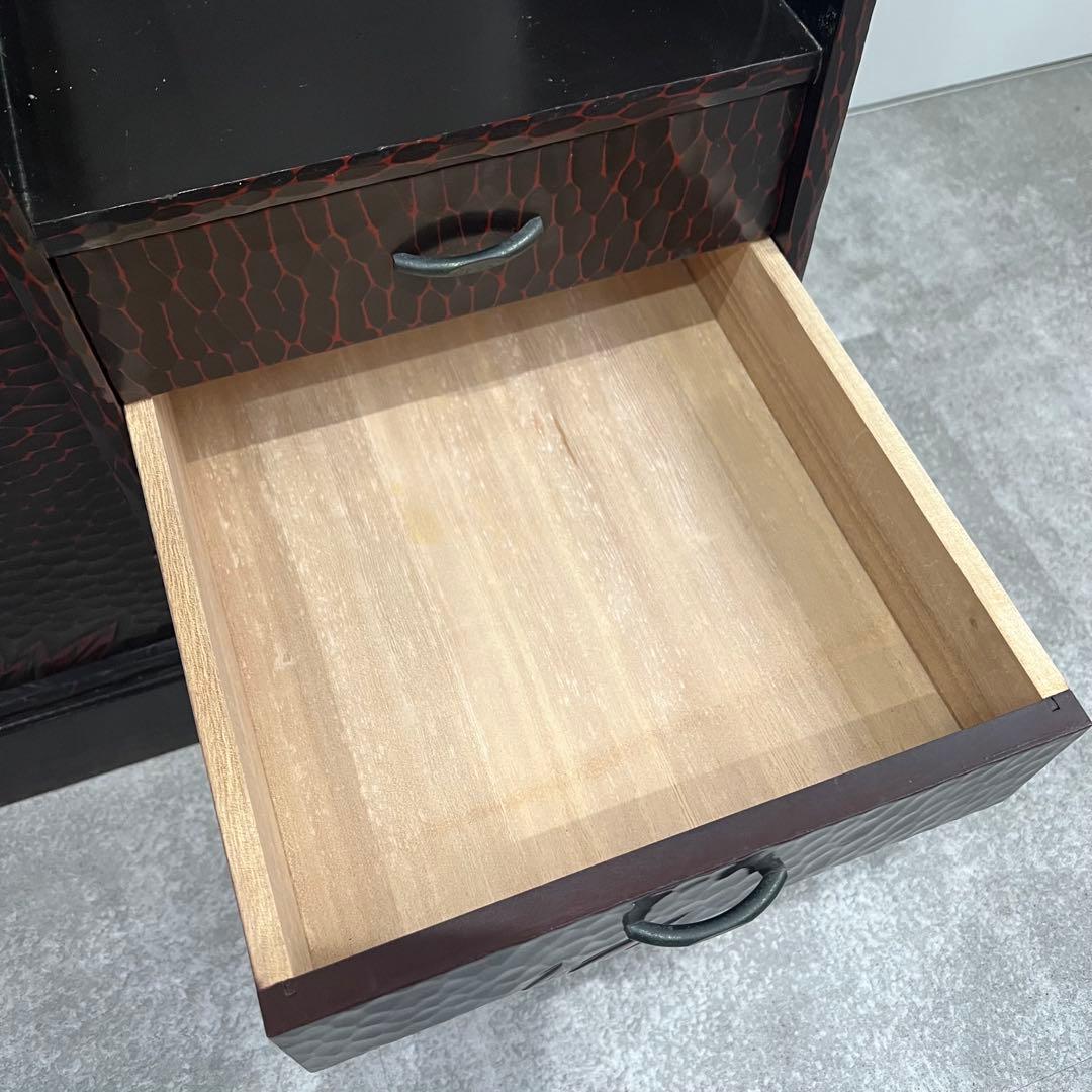 鎌倉彫刻 飾り棚 茶箪笥 和家具 昭和レトロ アンティーク 伝統工芸品