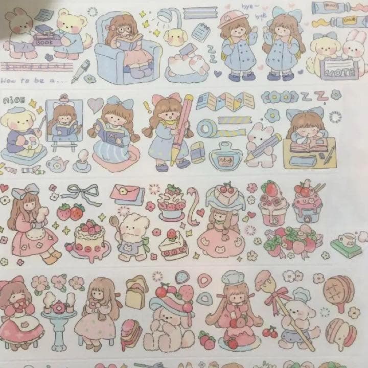【新品6巻セット】MOCARD 海外マステ 少女 人物マステ レトロガール
