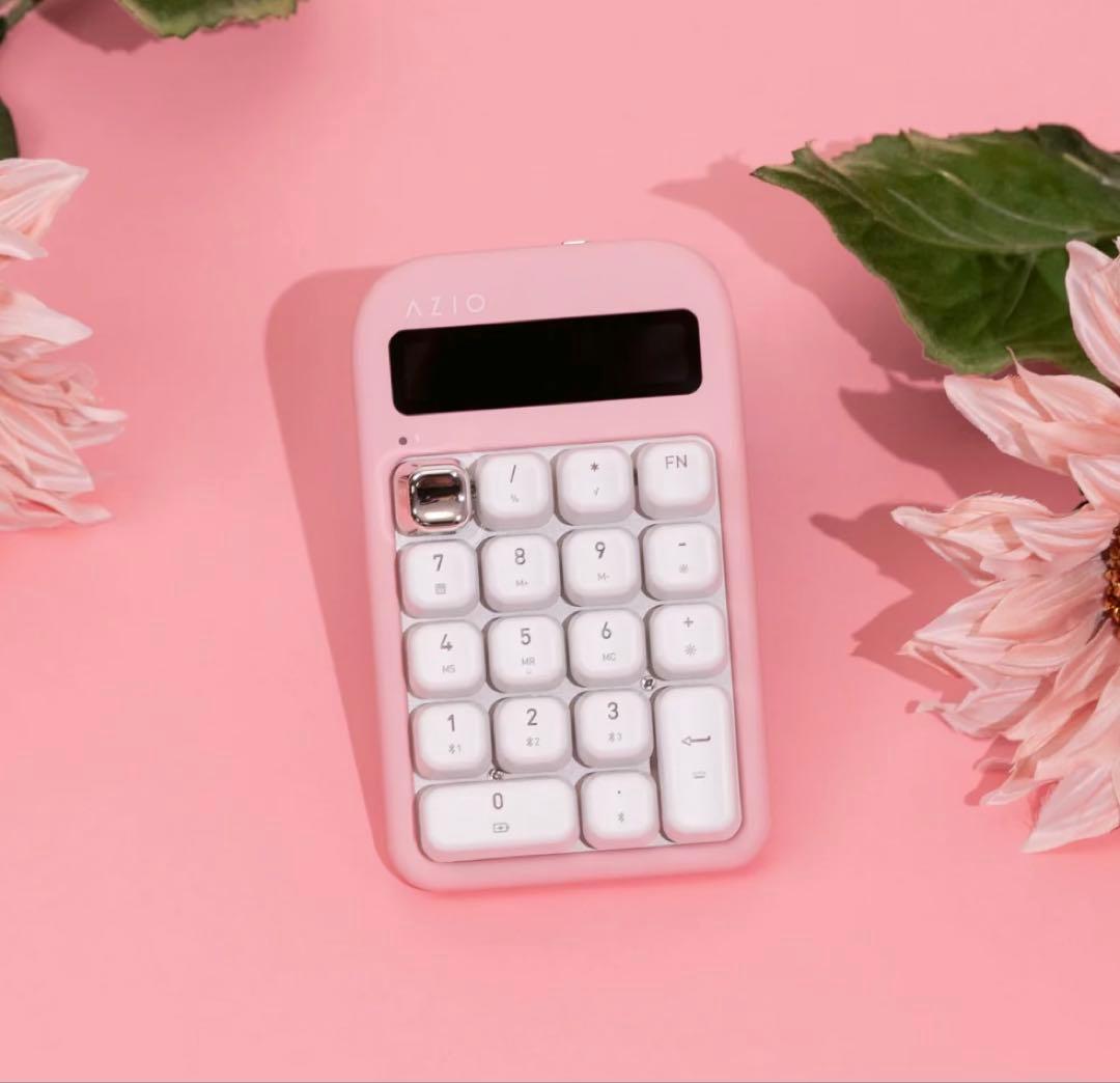 韓国saving AZIO Pink Blossom テンキー　電卓　ピンク