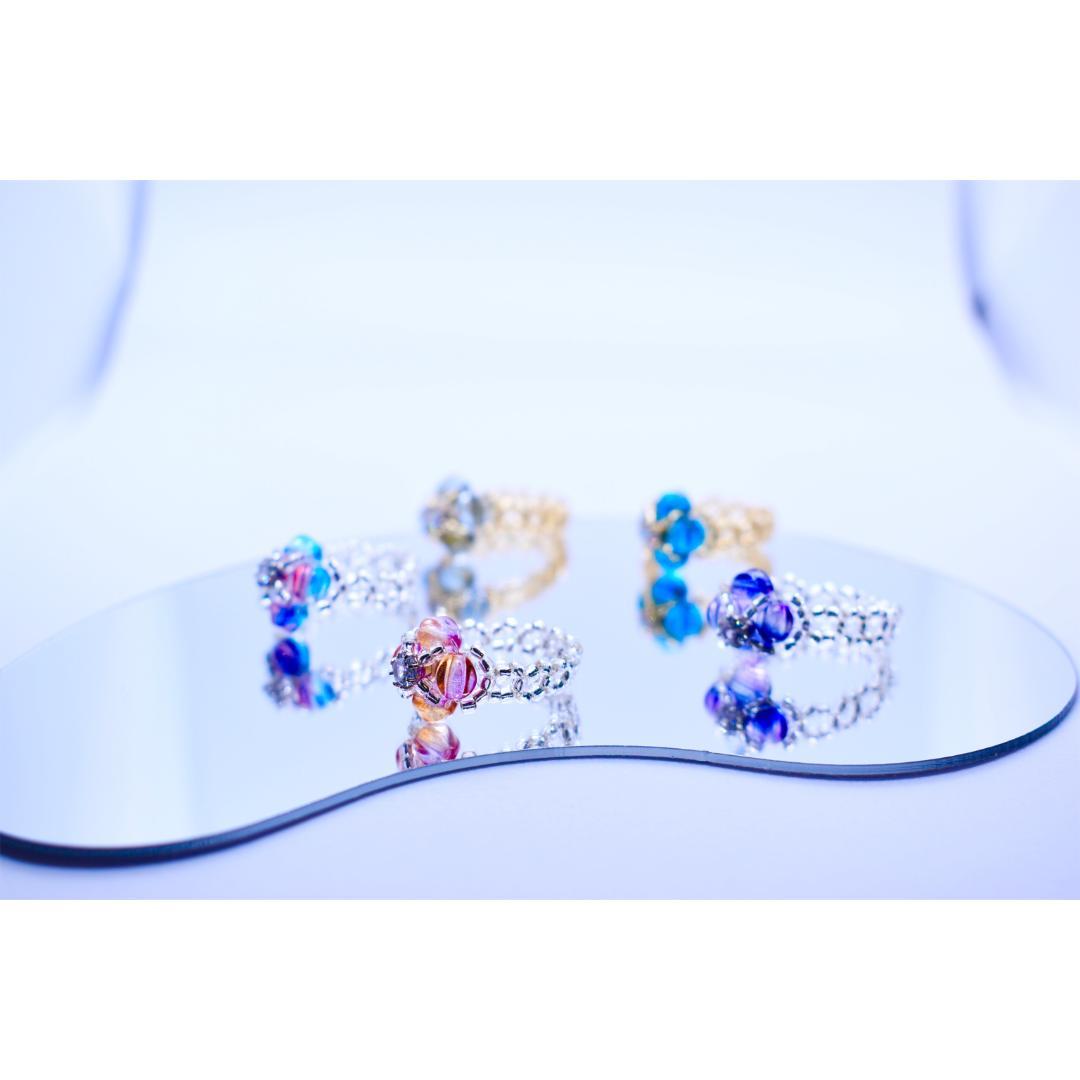 チェコビーズリング　ハンドメイド
