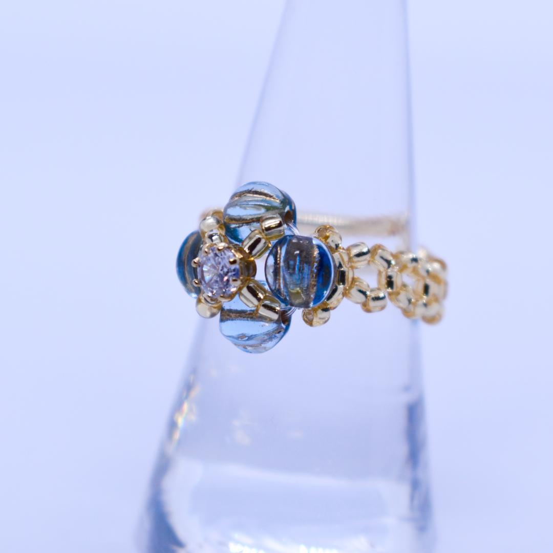 チェコビーズリング　ハンドメイド