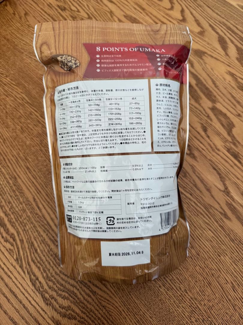 うまか ドッグフード 1.5kg 2袋セット