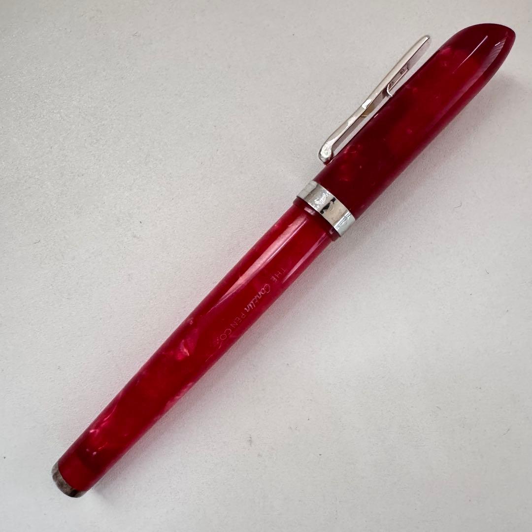コンクリン conklin 万年筆 レッド マーブル モデル名不明 キャップ式