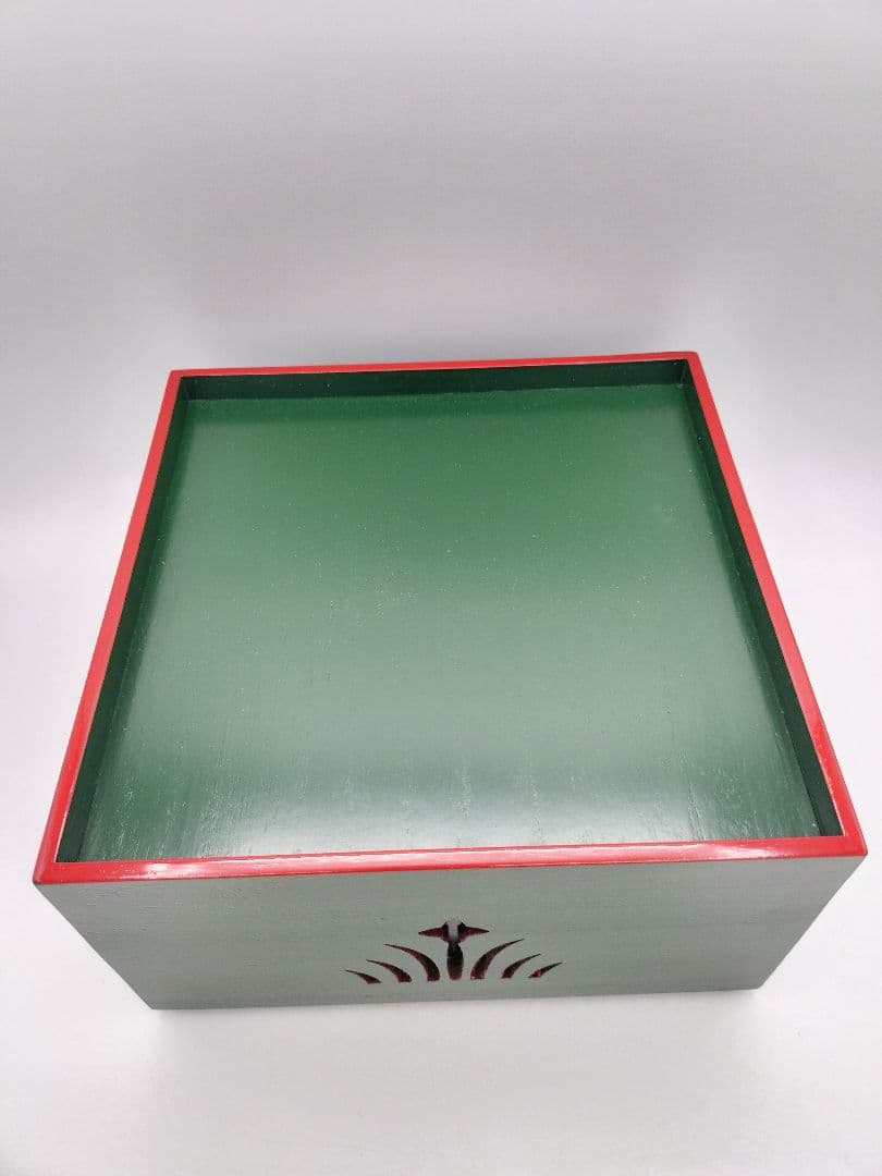 d170 菓子器 柏台 淡々斉好写 青漆爪紅 紙箱 茶道具 古物