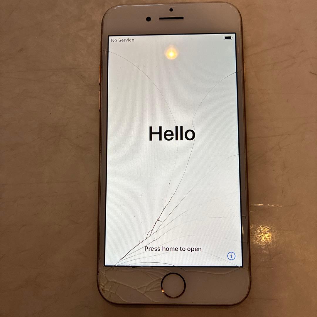 Apple iPhone 8 ピンクゴールド 本体　64GB 画面割れ