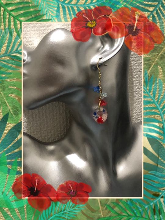 A♡Rしゃん専用♡glass cullet flower ピアス イヤリング