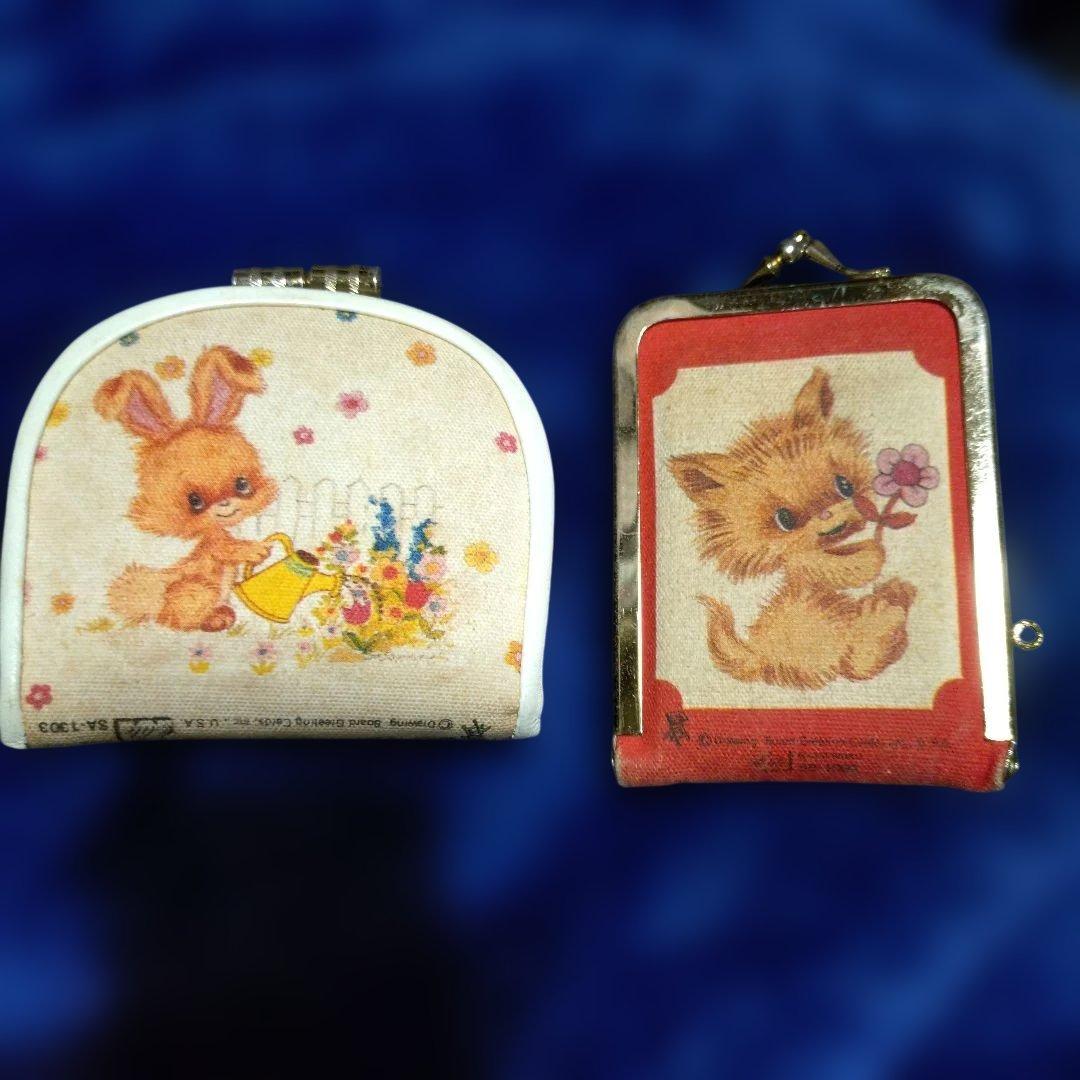 Little Lovables ねこ がま口 USA製生地 松代玩具　レトロ