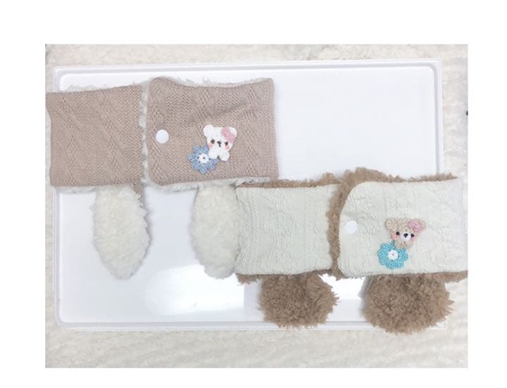 ハンドメイドスタイ　ネックウォーマー　くま　うさぎ　くれは