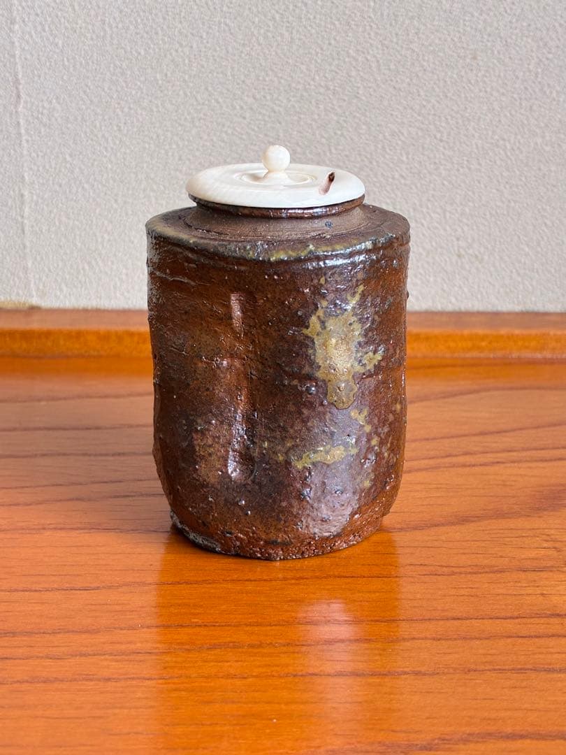 安倍安人　備前　茶入