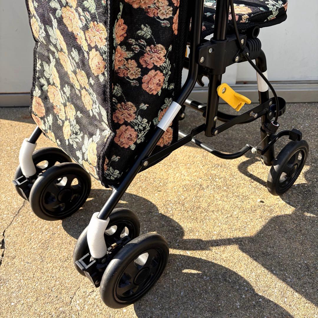 島製作所 SHIMA スカイウォーカーS シルバーカー 花柄 押し車 美品