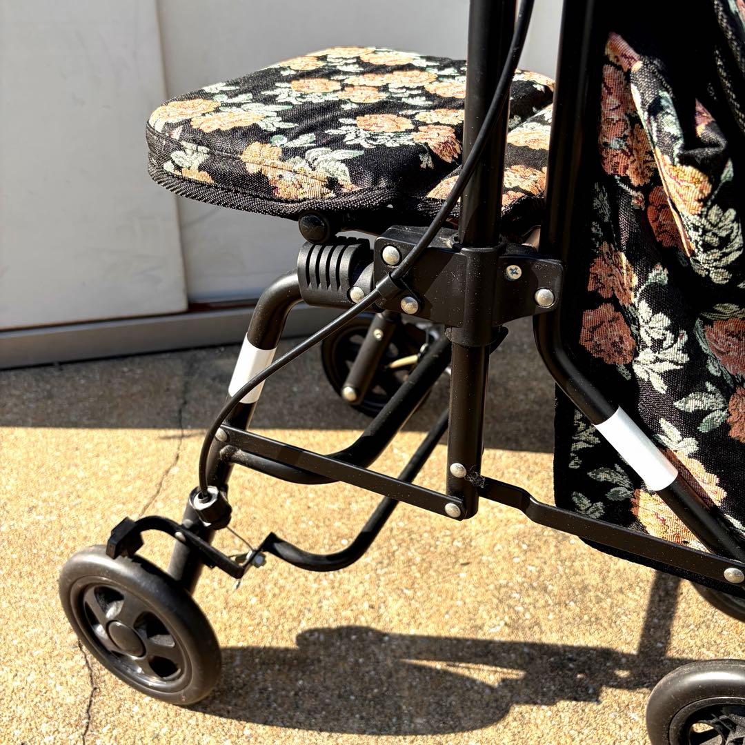 島製作所 SHIMA スカイウォーカーS シルバーカー 花柄 押し車 美品