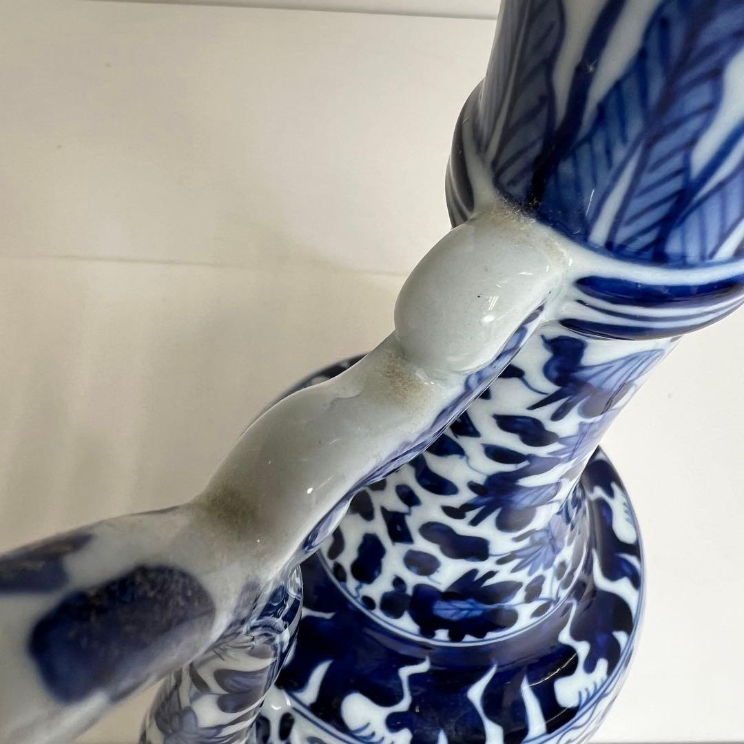 中国美術　青花水次　高さ31.5cm 東K8-0330②タサオ