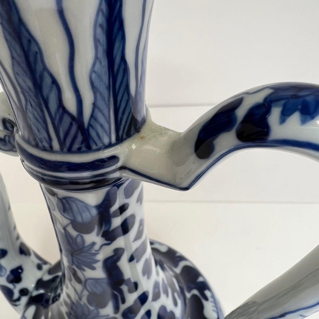 中国美術　青花水次　高さ31.5cm 東K8-0330②タサオ