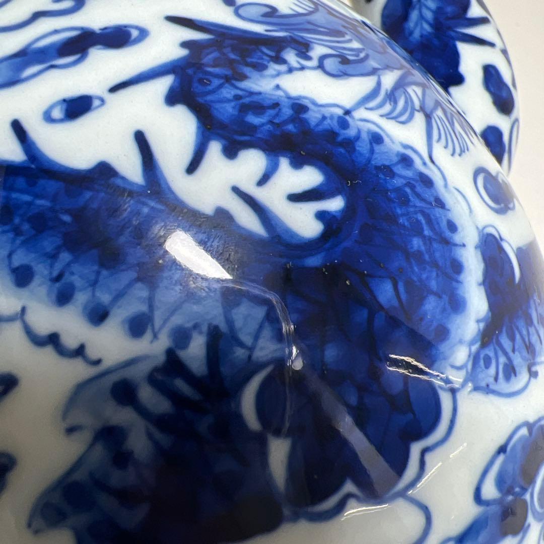 中国美術　青花水次　高さ31.5cm 東K8-0330②タサオ