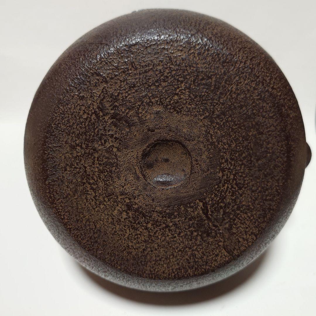 南部鉄器 鉄瓶 あらい工房 景色鉄瓶 蟹 銅蓋 Nambu Tetsubin