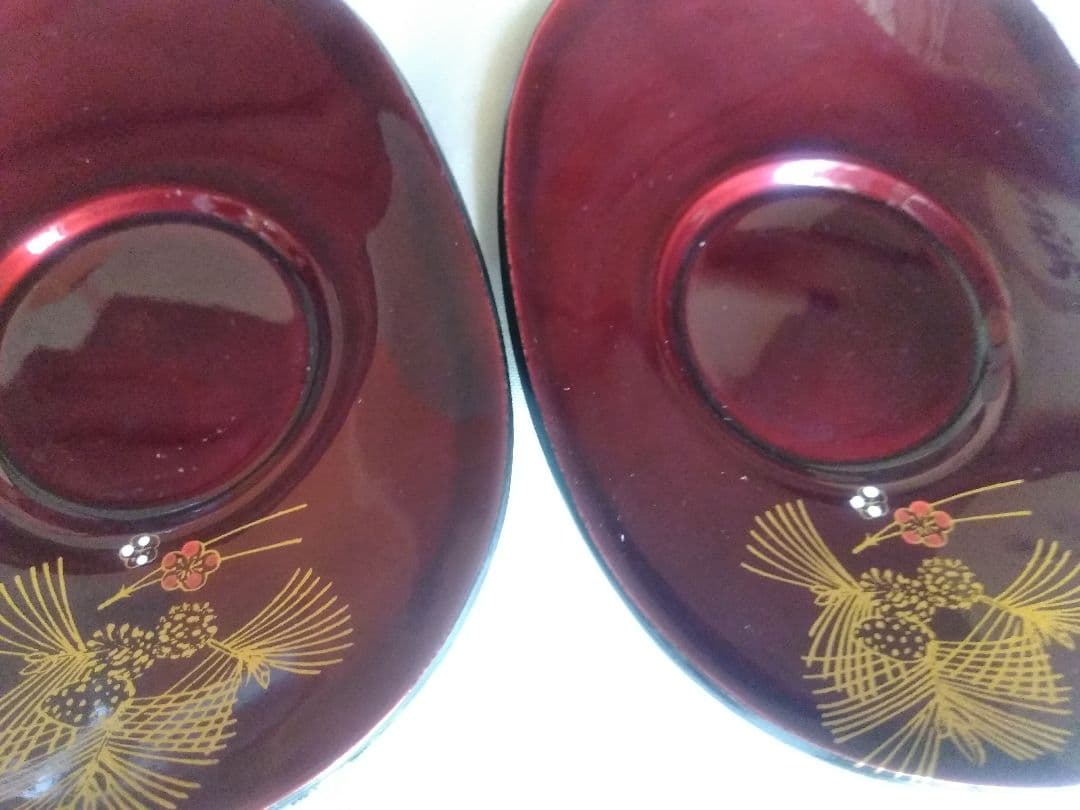 玉虫塗　茶托　五客