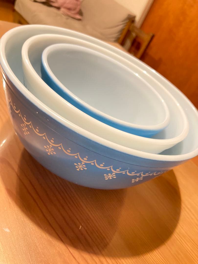 オールドパイレックス スノーフレーク ボウル 3個セット
