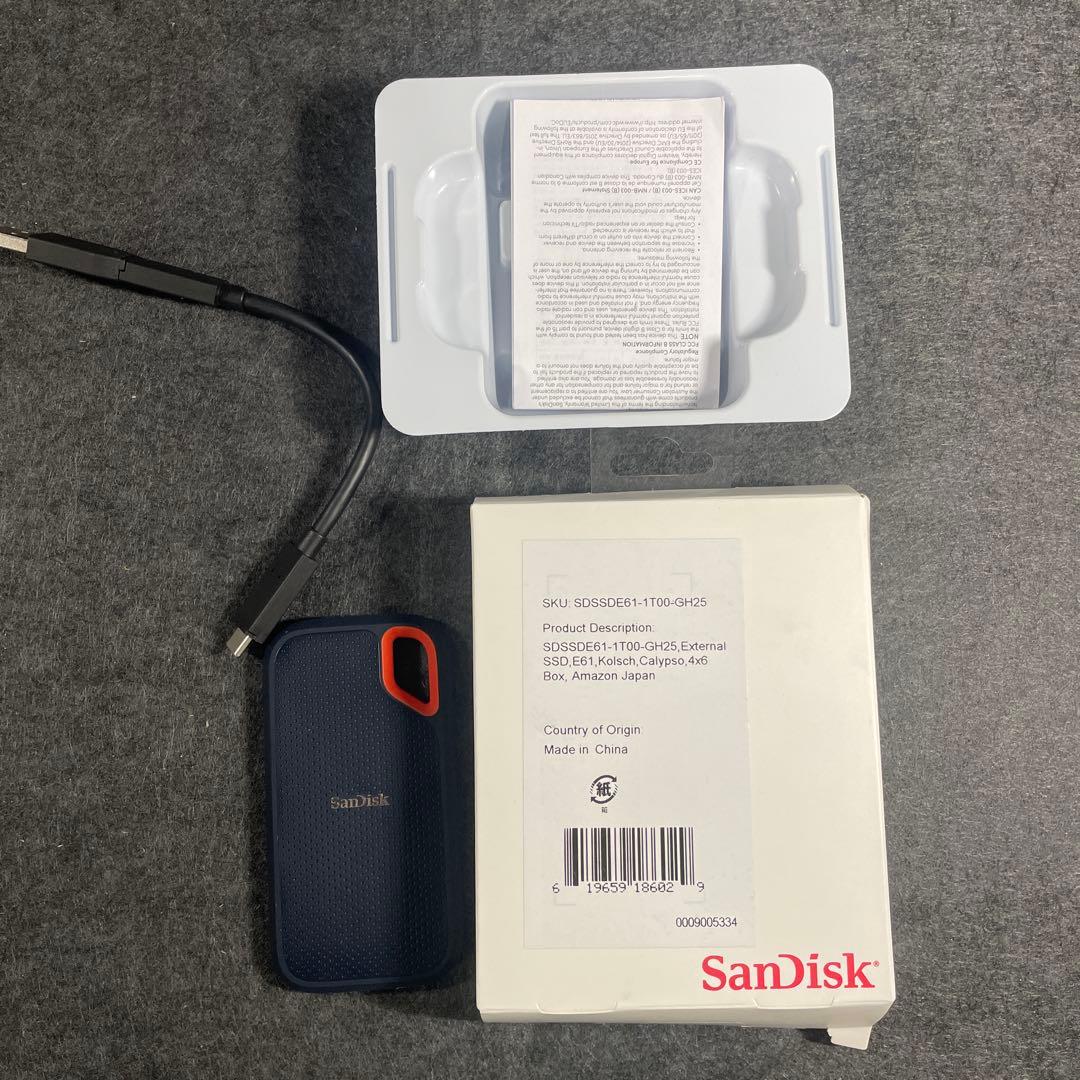 SanDisk 1TB USB3.2Gen2外付けSSD