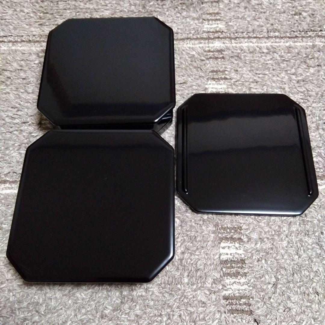 懐石道具 黒 真塗 5段 縁高重 菓子器 茶道具 紙箱