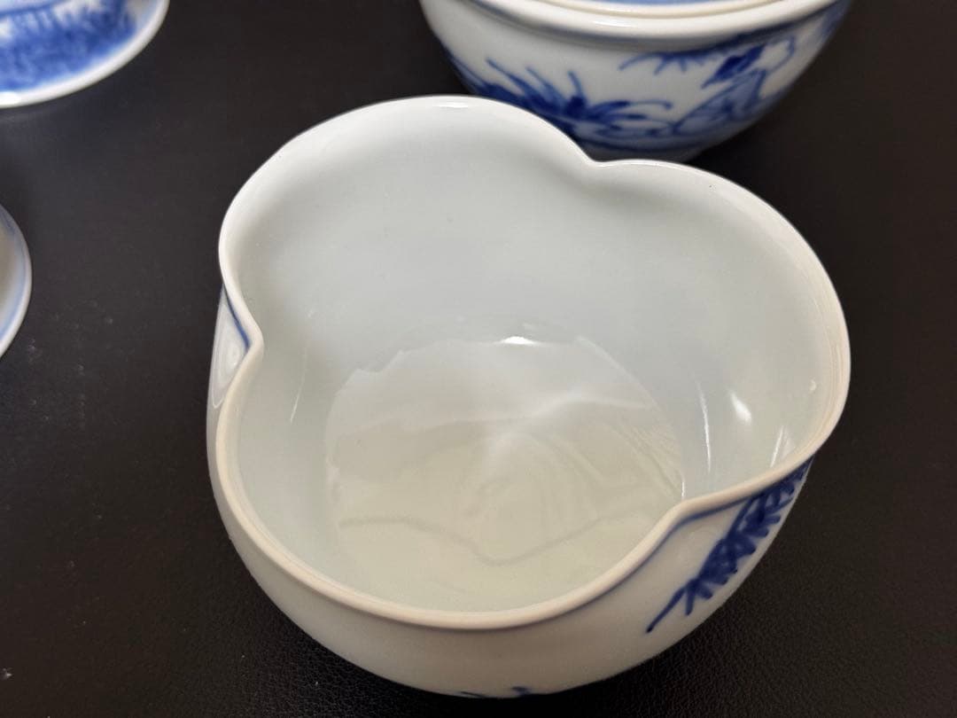 平安玉泉造 染付文字紋様 煎茶碗 煎茶道具