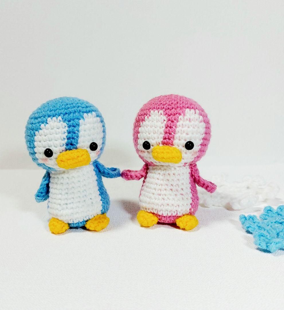 あみぐるみ　ぺんぎん　2体セット　ハンドメイド