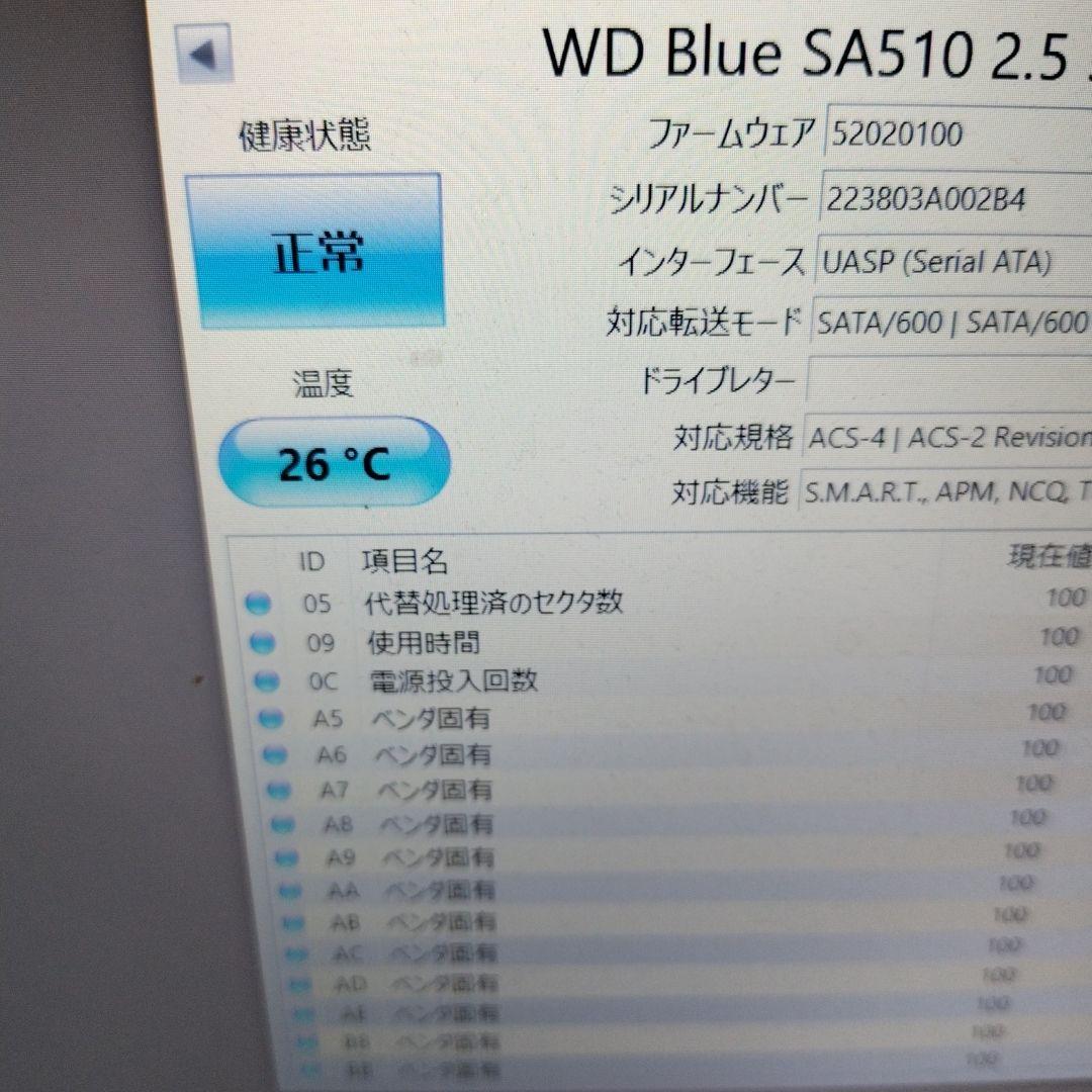 WD Blue SA510 500GB SATA SSD 2.5インチ