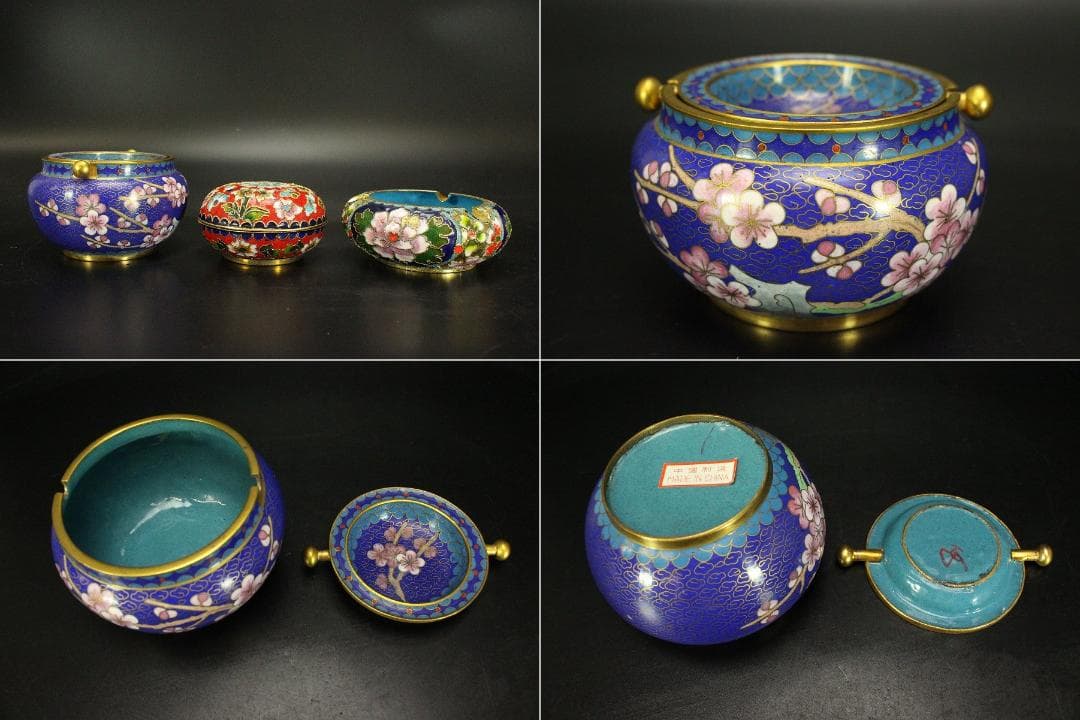 中国美術 七宝 玉石 小物6点まとめて(ZE739)