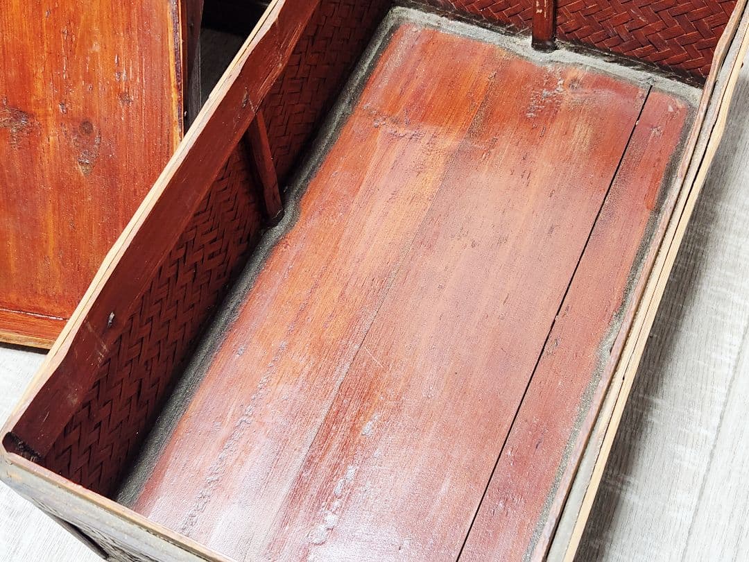 煎茶道具 茶道具箱 煎茶道具箱 茶道 茶収納箱 提藍 骨董品 現状品 ていらん