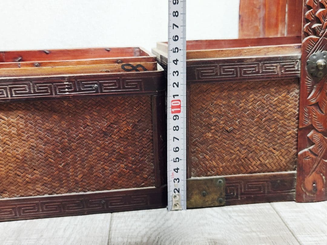 煎茶道具 茶道具箱 煎茶道具箱 茶道 茶収納箱 提藍 骨董品 現状品 ていらん