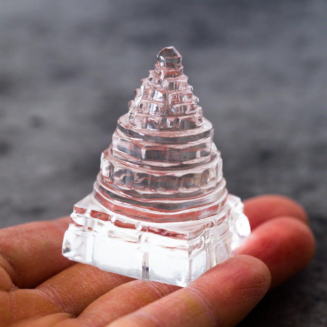 ヒマラヤ水晶・クリスタル・シュリーヤントラ マハーメール約4.7cm 約52g
