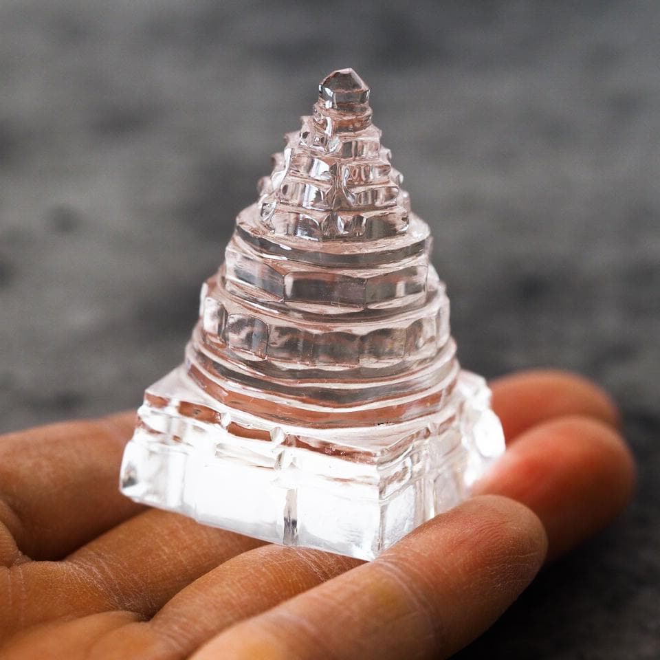 ヒマラヤ水晶・クリスタル・シュリーヤントラ マハーメール約4.7cm 約52g