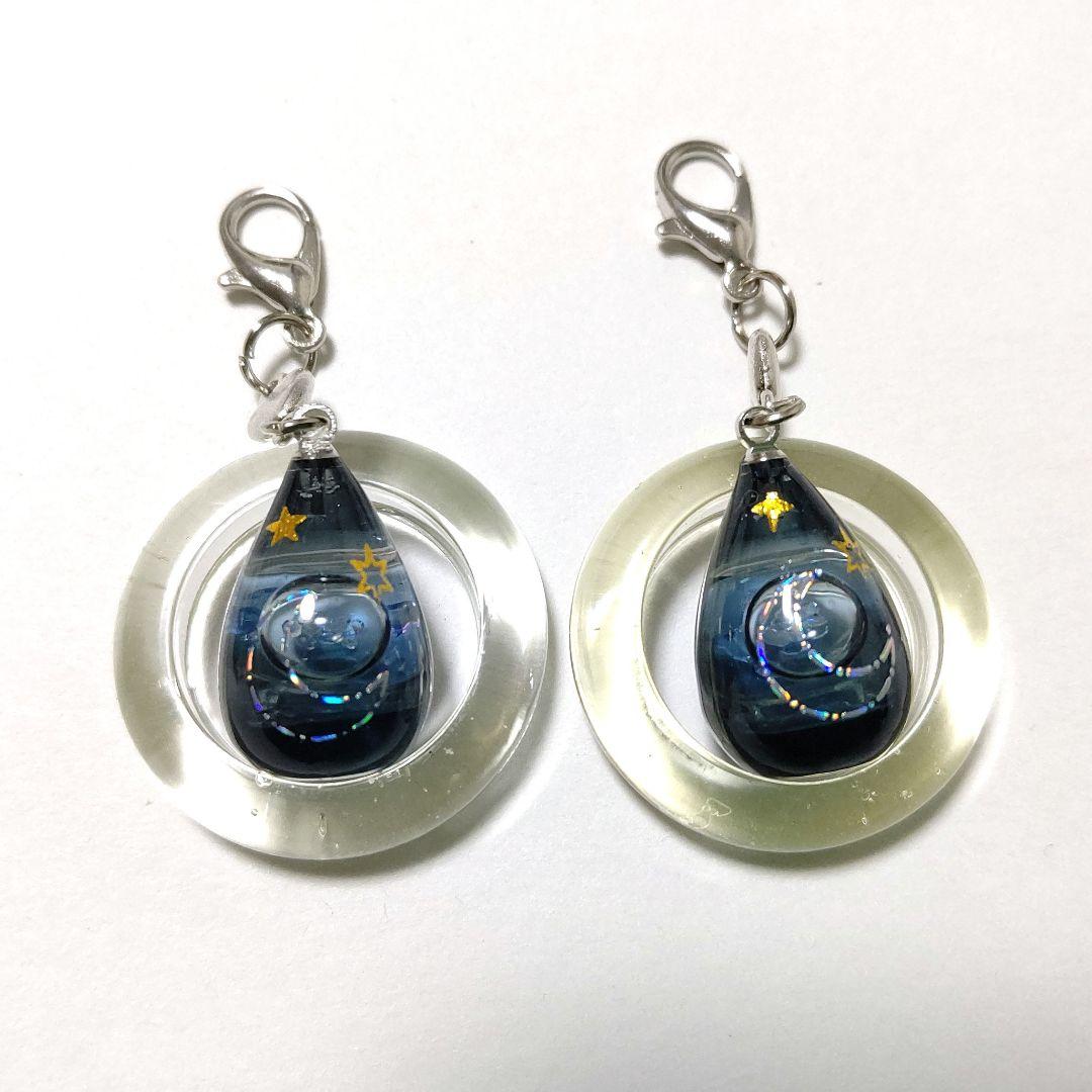 専用商品K-10045 ドロップチャーム(夜空 月 星 ウォータードーム)