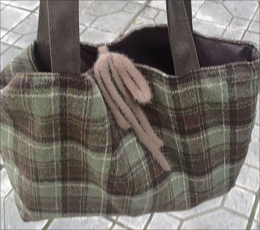 チェック柄トートバッグ