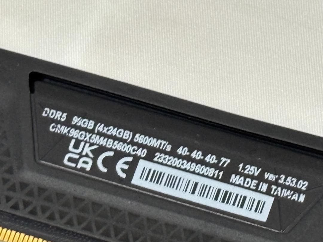 Corsair DDR5-5600 24GB×2枚 計48GB
