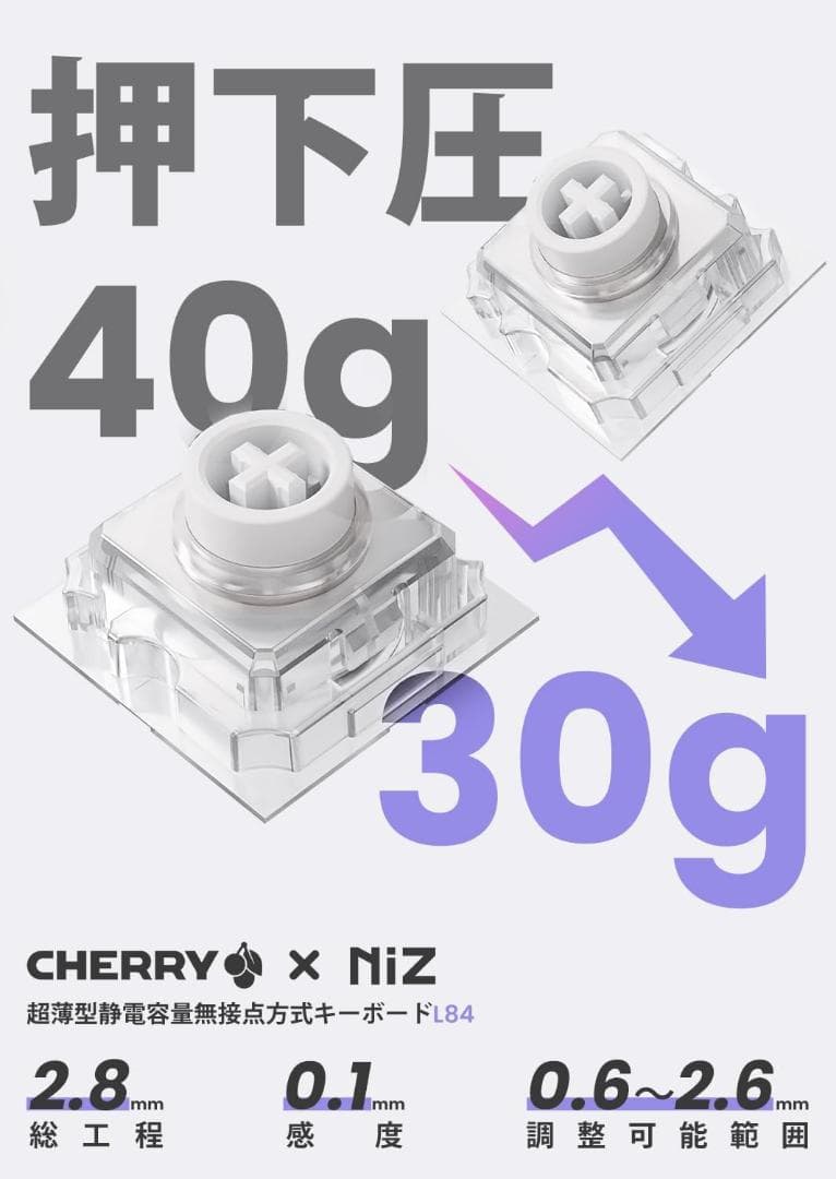 Niz L84 静電容量無接点方式 キーボード 英語配列 35g