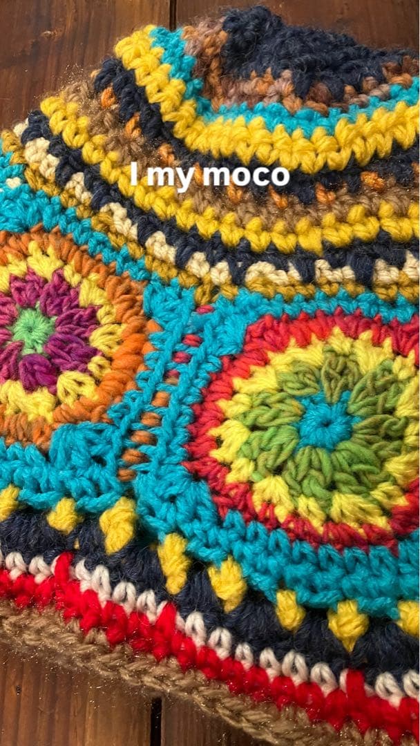 ハンドメイド☺︎グラニースクエア☺︎ウッドストックハット☺︎深めバケハ☺︎ヒッピー☺︎