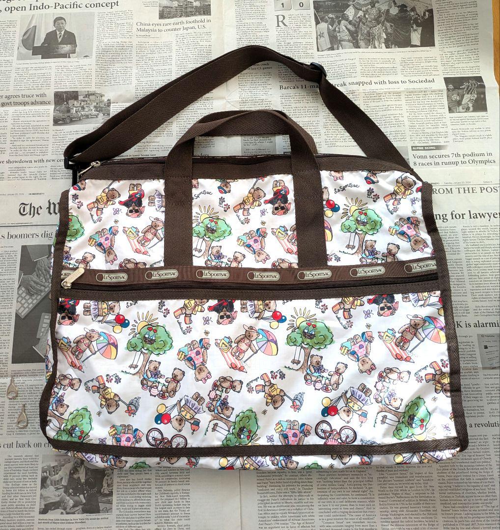 【◎良品・希少柄・Key2個付】 LeSportsac　ボストンバック Lサイズ
