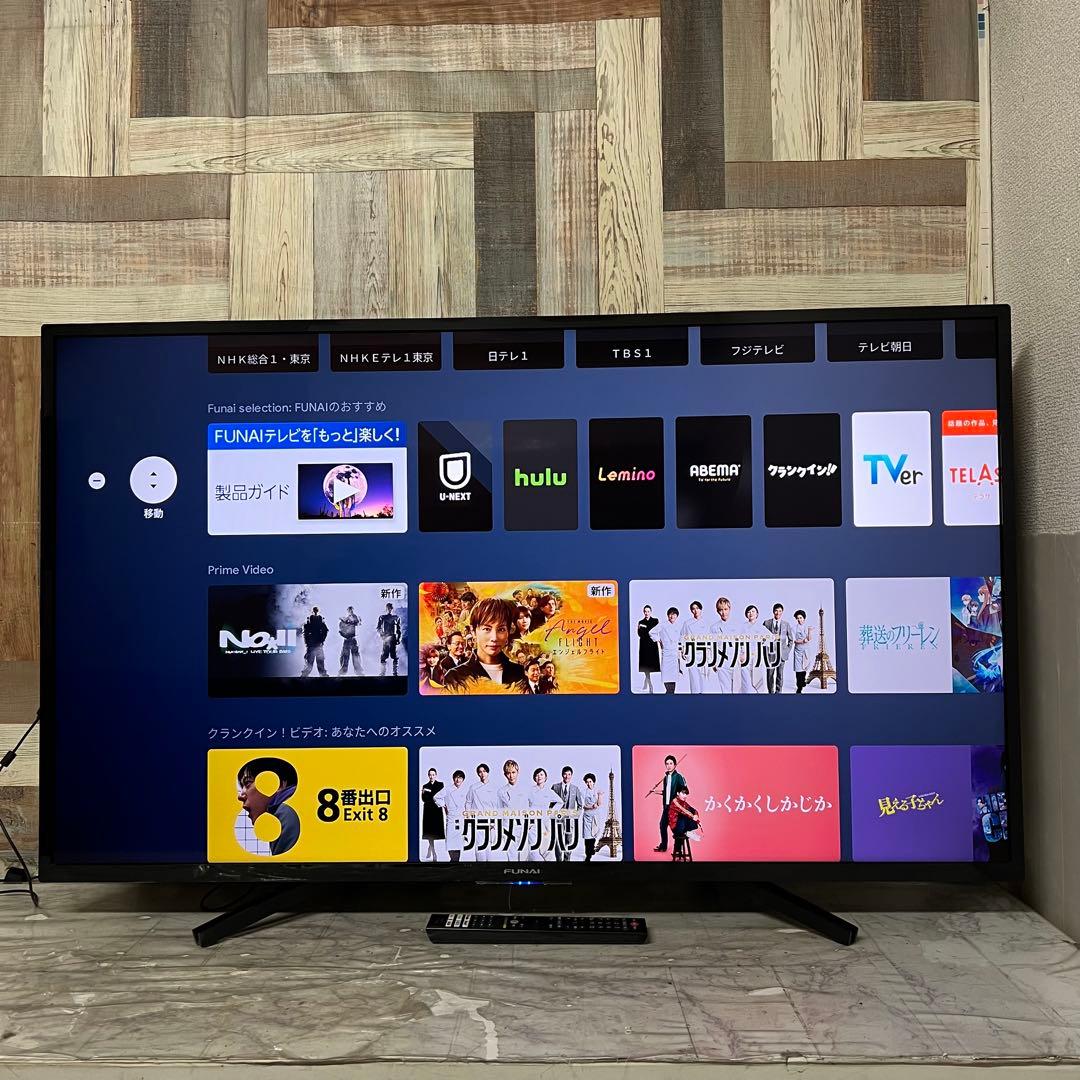 全国送料込❣️フナイ49型液晶テレビ4K チューナー内蔵アンドロイド テレビ