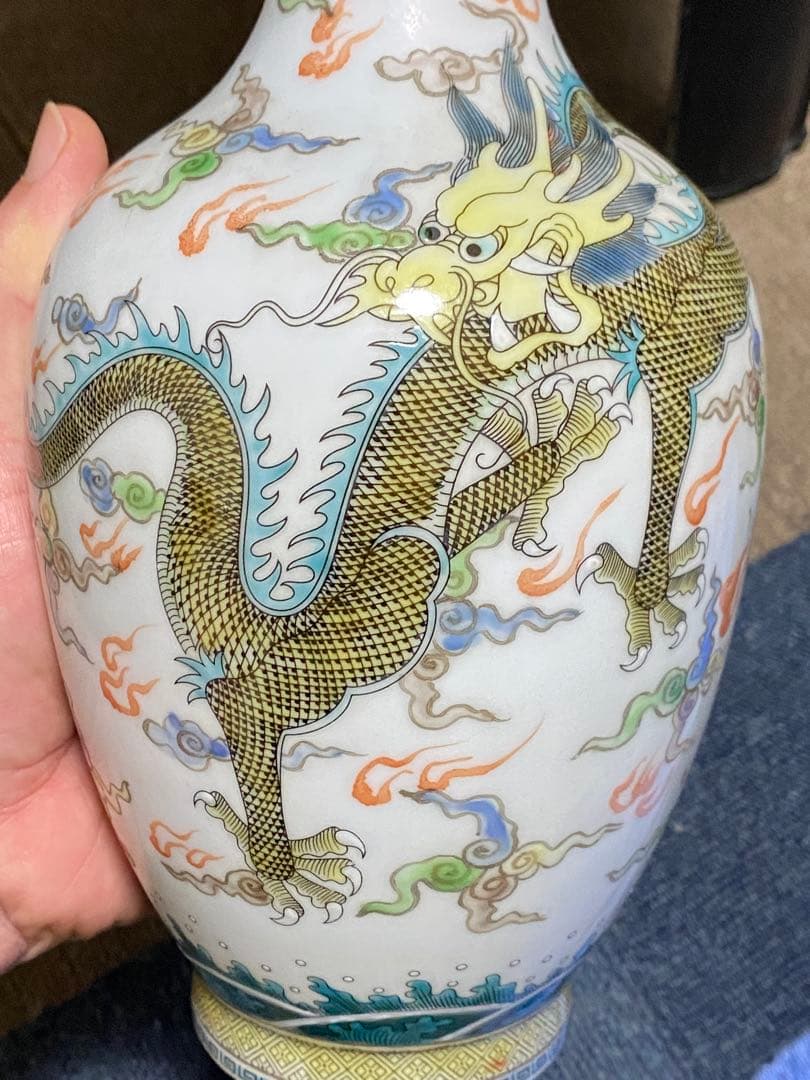 清朝時代　装飾の陶磁器置物　骨董品