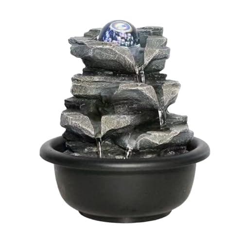Boono 卓上噴水 癒し インテリア LED水晶ボール 水の音 噴水 インMM