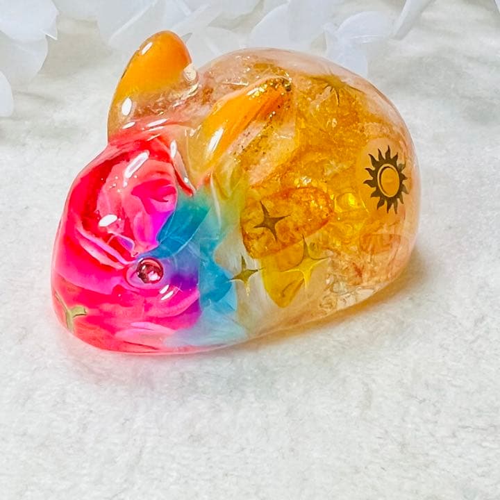 オルゴナイト うさぎ オレンジ系 シトリン