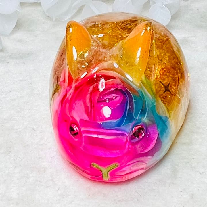 オルゴナイト うさぎ オレンジ系 シトリン