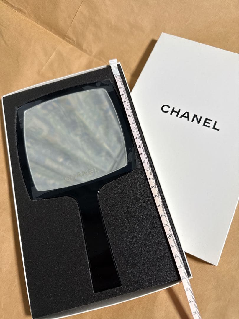 CHANEL 手鏡 ブラック 約20cm x 15cm ミラー